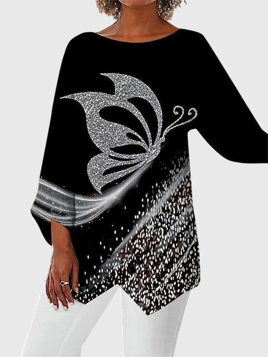 Women's Elegant Crew Neck Top