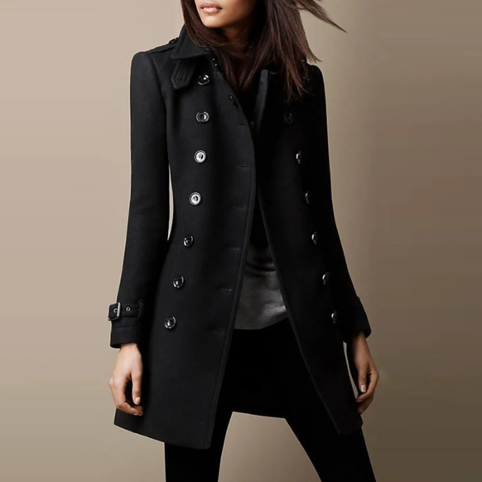 Women's Elegant Double-Breasted Trench Coat