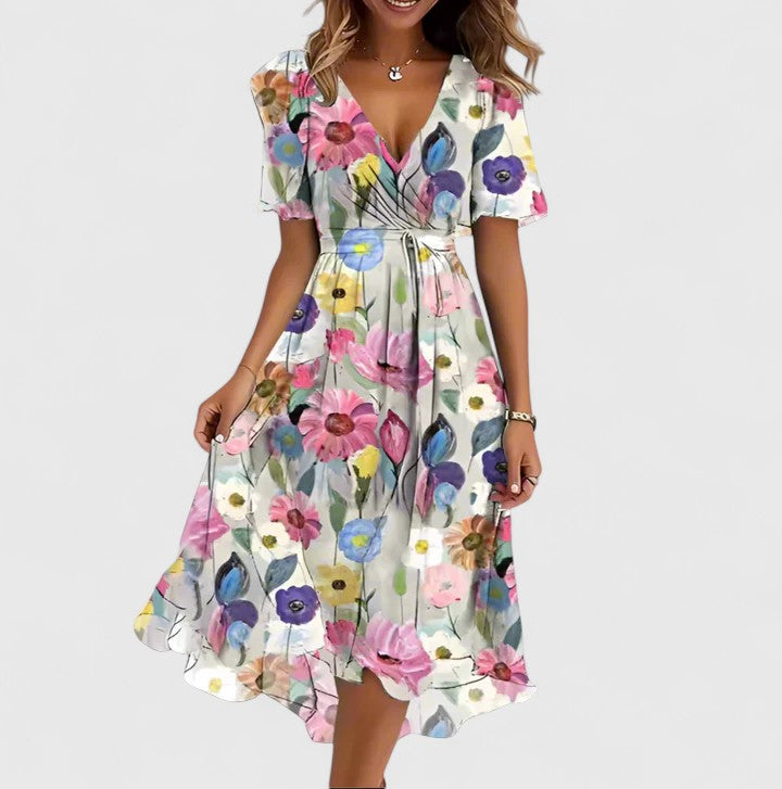 Women's Elegant Floral Short Dress