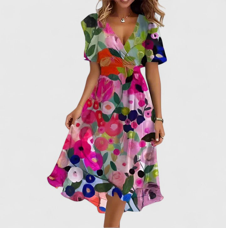 Women's Elegant Floral Short Dress