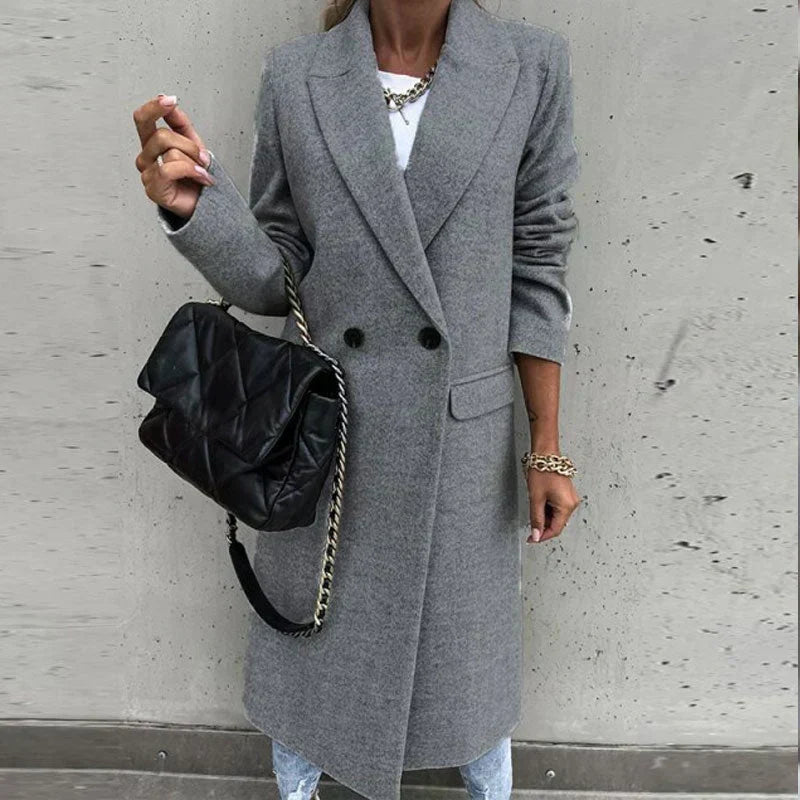 Women's Elegant Long Button-Front Coat