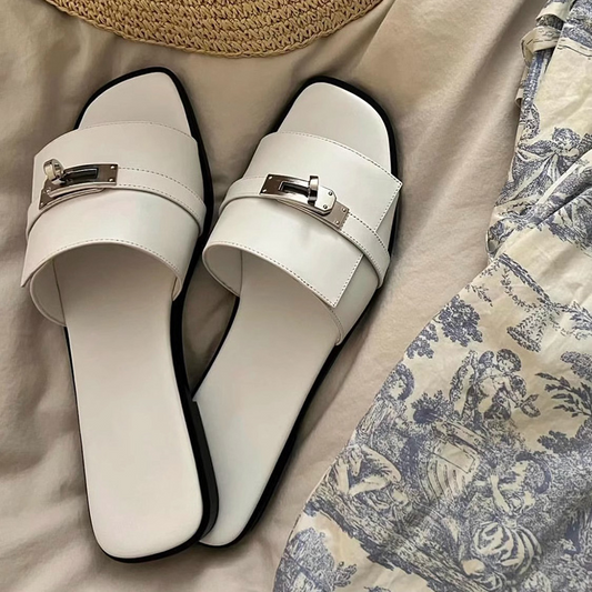 Women's Elegant Square Toe Slides