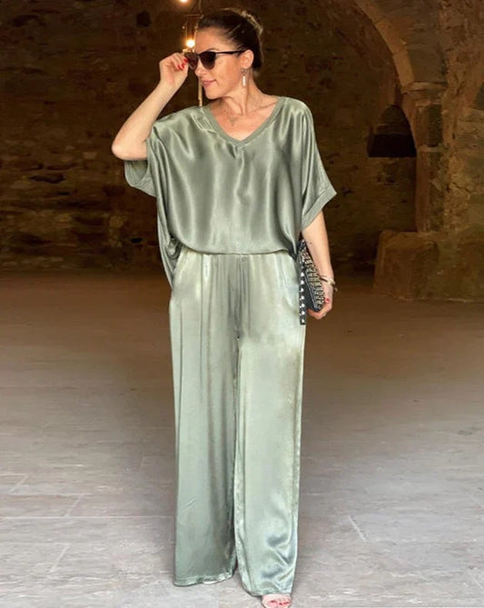 Women's Elegant Two-Piece Top and Pants Set