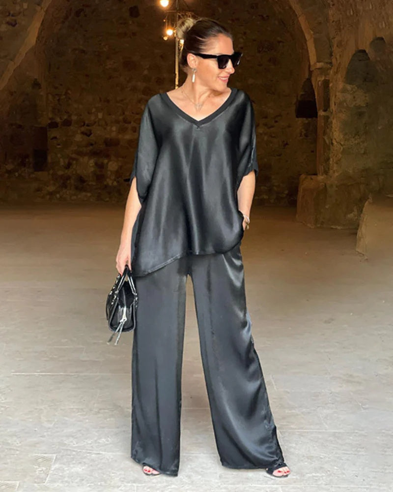 Women's Elegant Two-Piece Top and Pants Set
