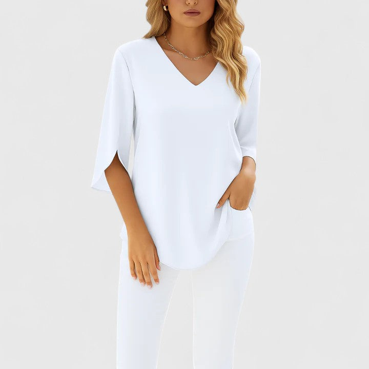 Women's Elegant V-Neck Summer Blouse
