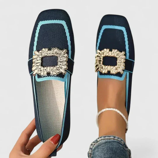 Women's Embellished Square Toe Loafers