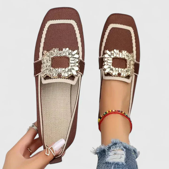 Women's Embellished Square Toe Loafers