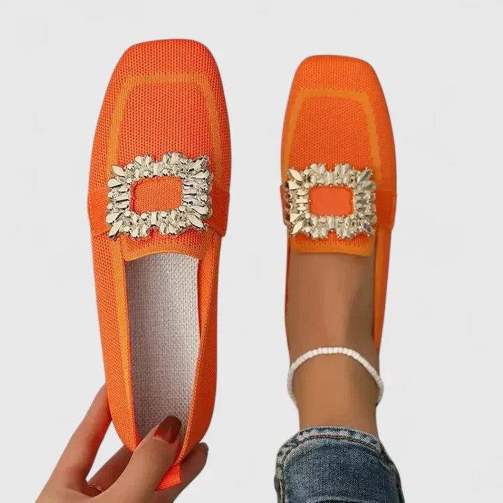Women's Embellished Square Toe Loafers