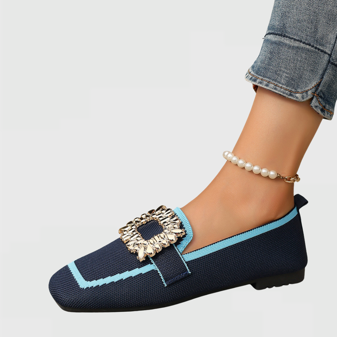 Women's Embellished Square Toe Loafers