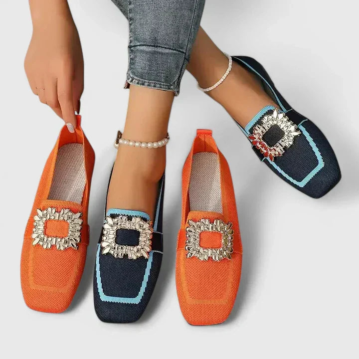 Women's Embellished Square Toe Loafers