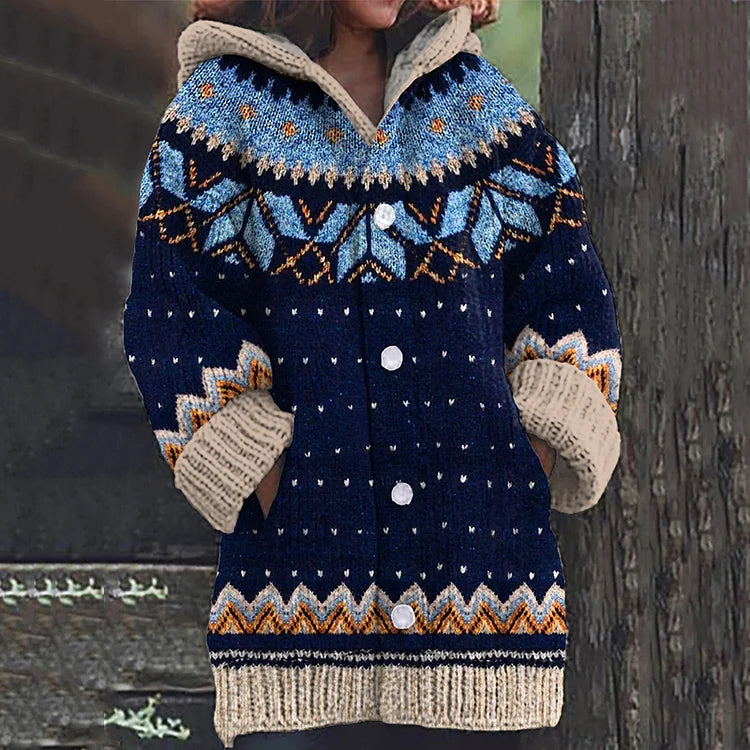 Women's Fair Isle Hooded Cardigan: Timeless Style & Comfort