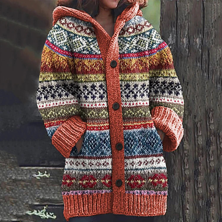 Women's Fair Isle Hooded Cardigan: Timeless Style & Comfort