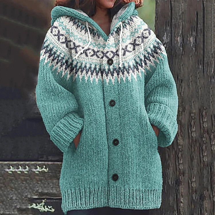 Women's Fair Isle Hooded Cardigan: Timeless Style & Comfort