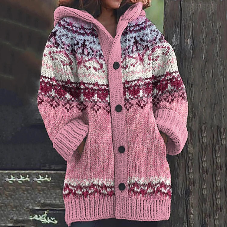 Women's Fair Isle Hooded Cardigan: Timeless Style & Comfort