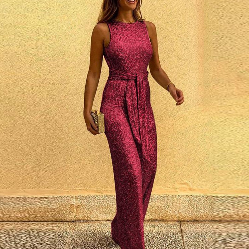 Women's Festive Shiny Jumpsuit