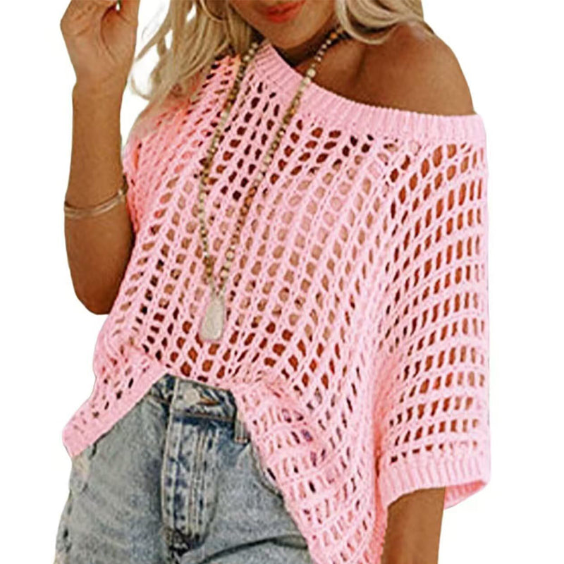 Women's Fishnet Short-Sleeve Top