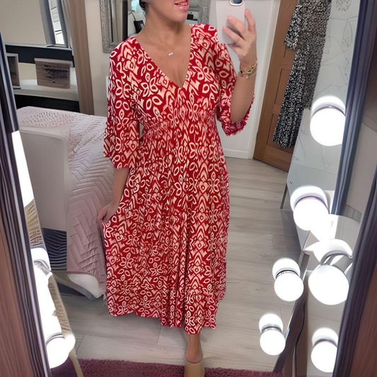 Women's Flared Boho Print Dress