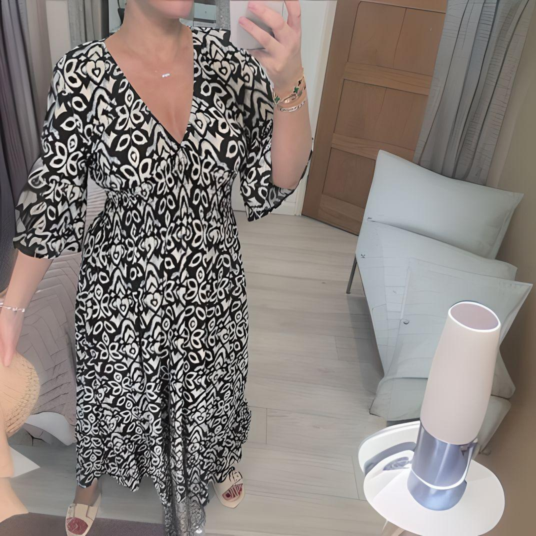 Women's Flared Boho Print Dress
