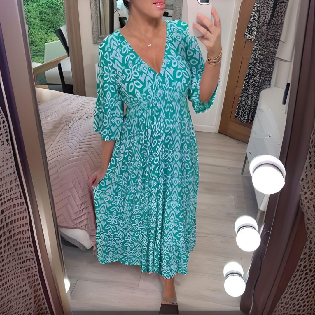 Women's Flared Boho Print Dress