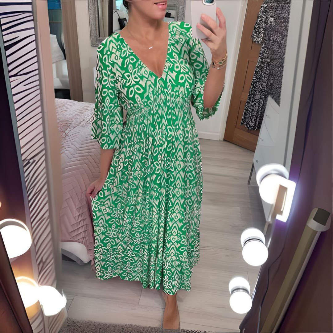 Women's Flared Boho Print Dress