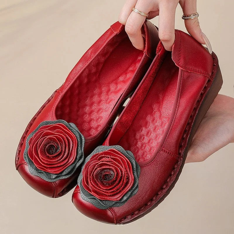 Women's Floral Appliqué Slip-On Comfort Loafers