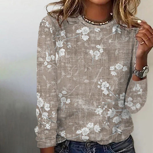 Women's Floral Print Long Sleeve Top