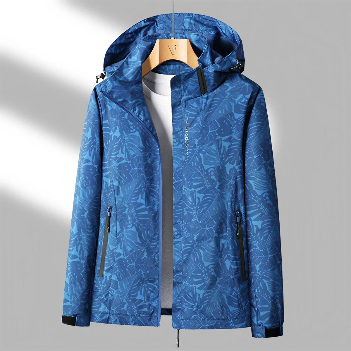 Women's Floral Zip-Up Hooded Jacket