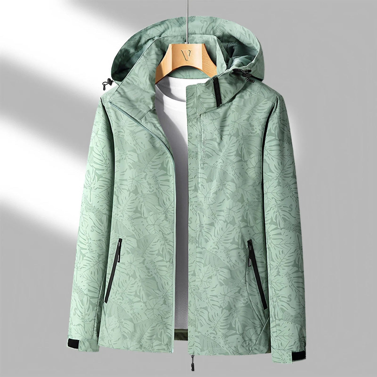 Women's Floral Zip-Up Hooded Jacket