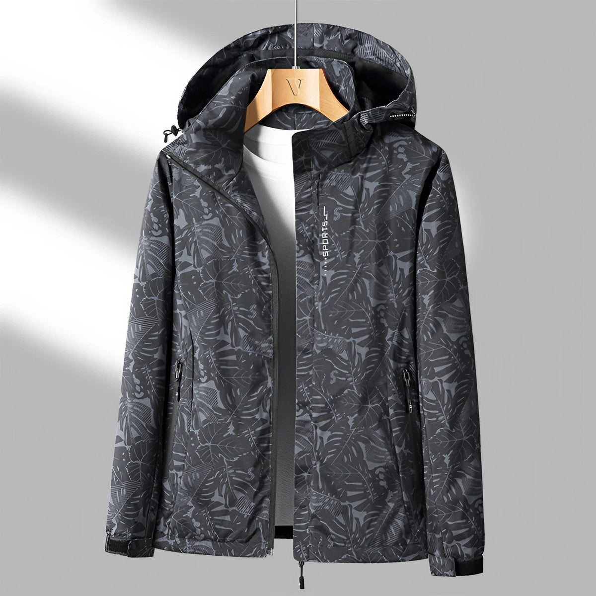 Women's Floral Zip-Up Hooded Jacket