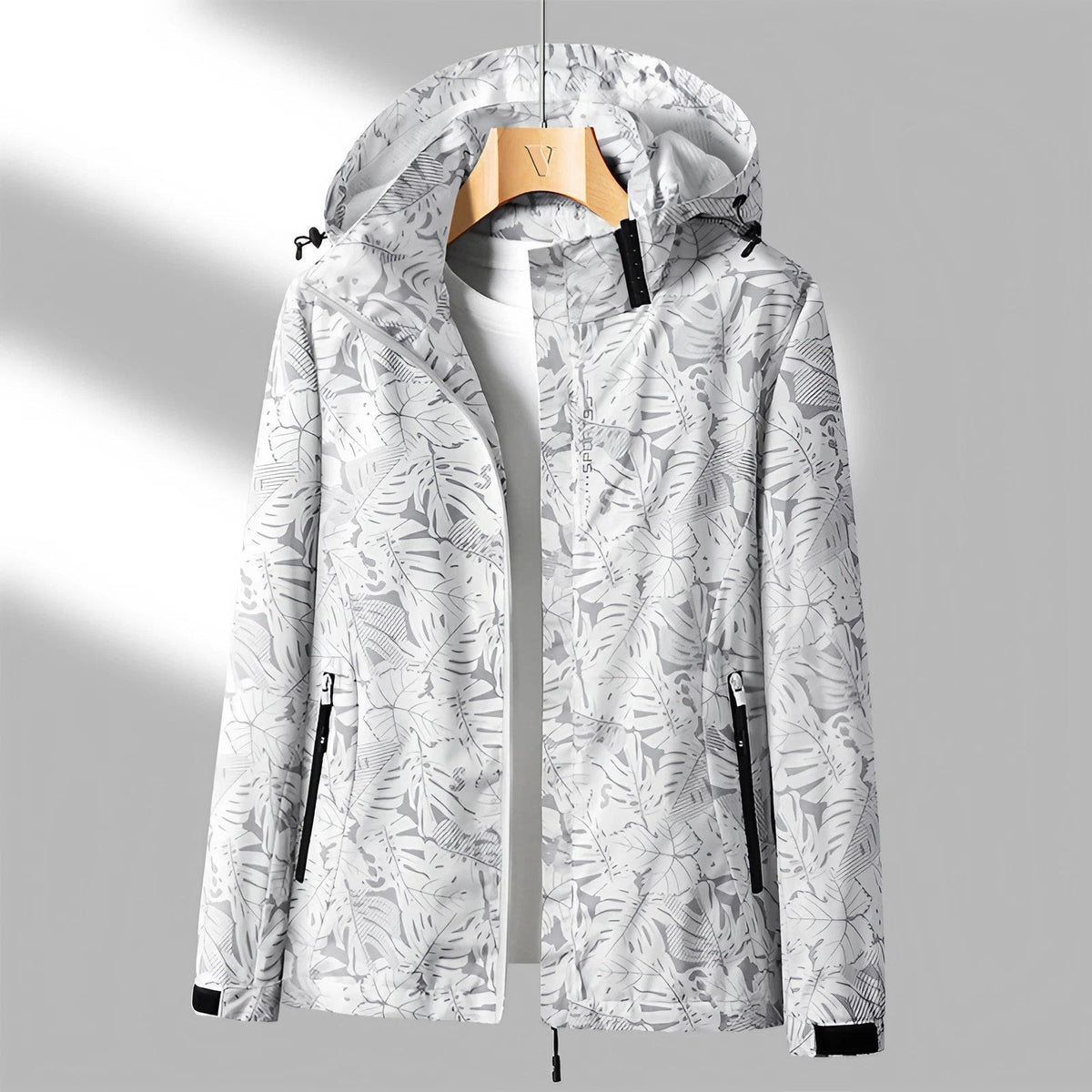 Women's Floral Zip-Up Hooded Jacket