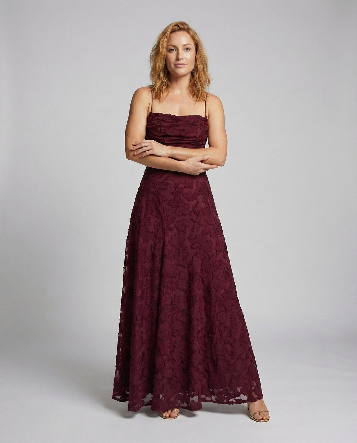 Women's Flowing Evening Dress with Lace-Up Back