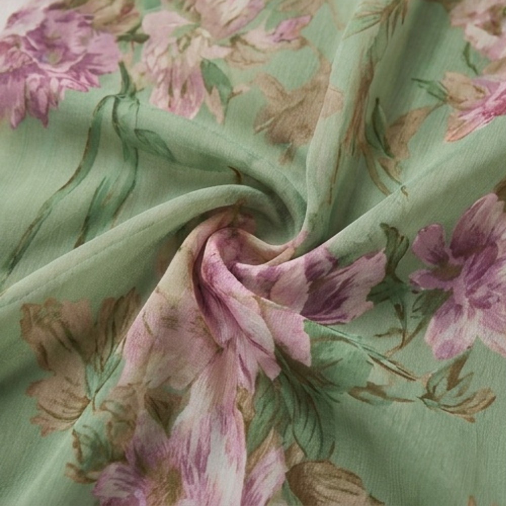 Women's Flowy Sage Floral Summer Maxi Dress