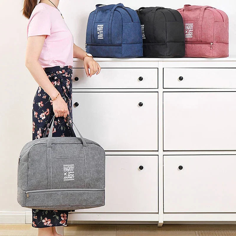 Women's Foldable Travel Duffel Bag | Large Weekender Bag | Cabin Luggage for Travel, Daily Use and Sports