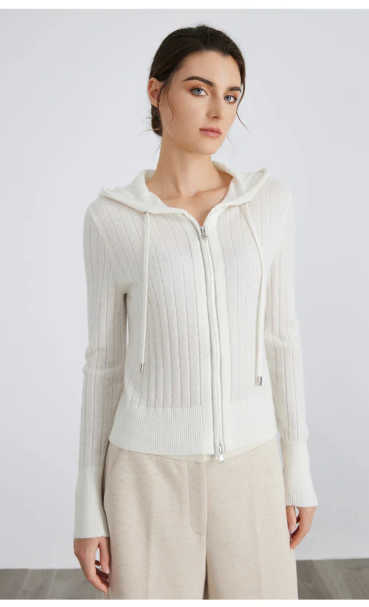 Women's Full-Zip Hooded Cardigan