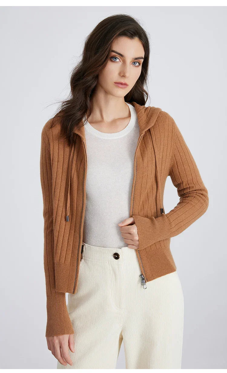 Women's Full-Zip Hooded Cardigan