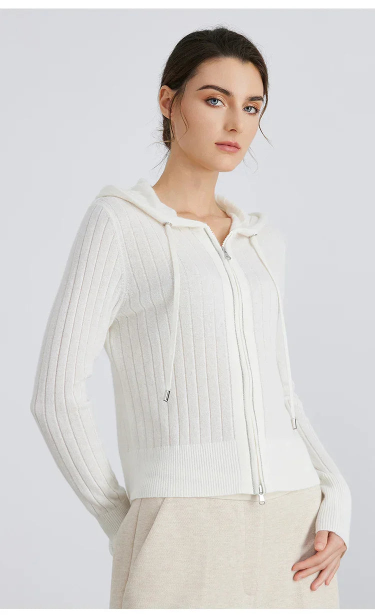 Women's Full-Zip Hooded Cardigan