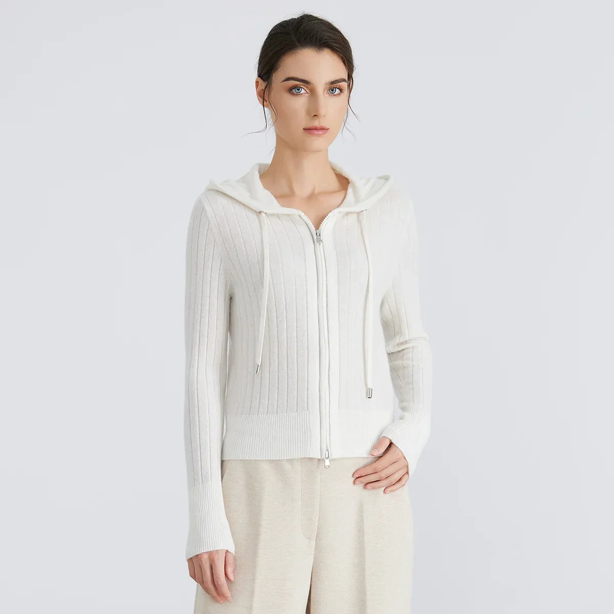 Women's Full-Zip Hooded Cardigan