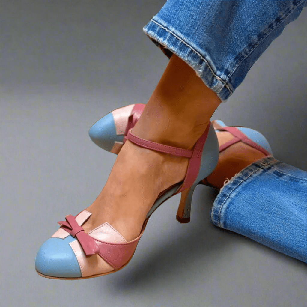 Women's Heeled Sandals with Bow Detail