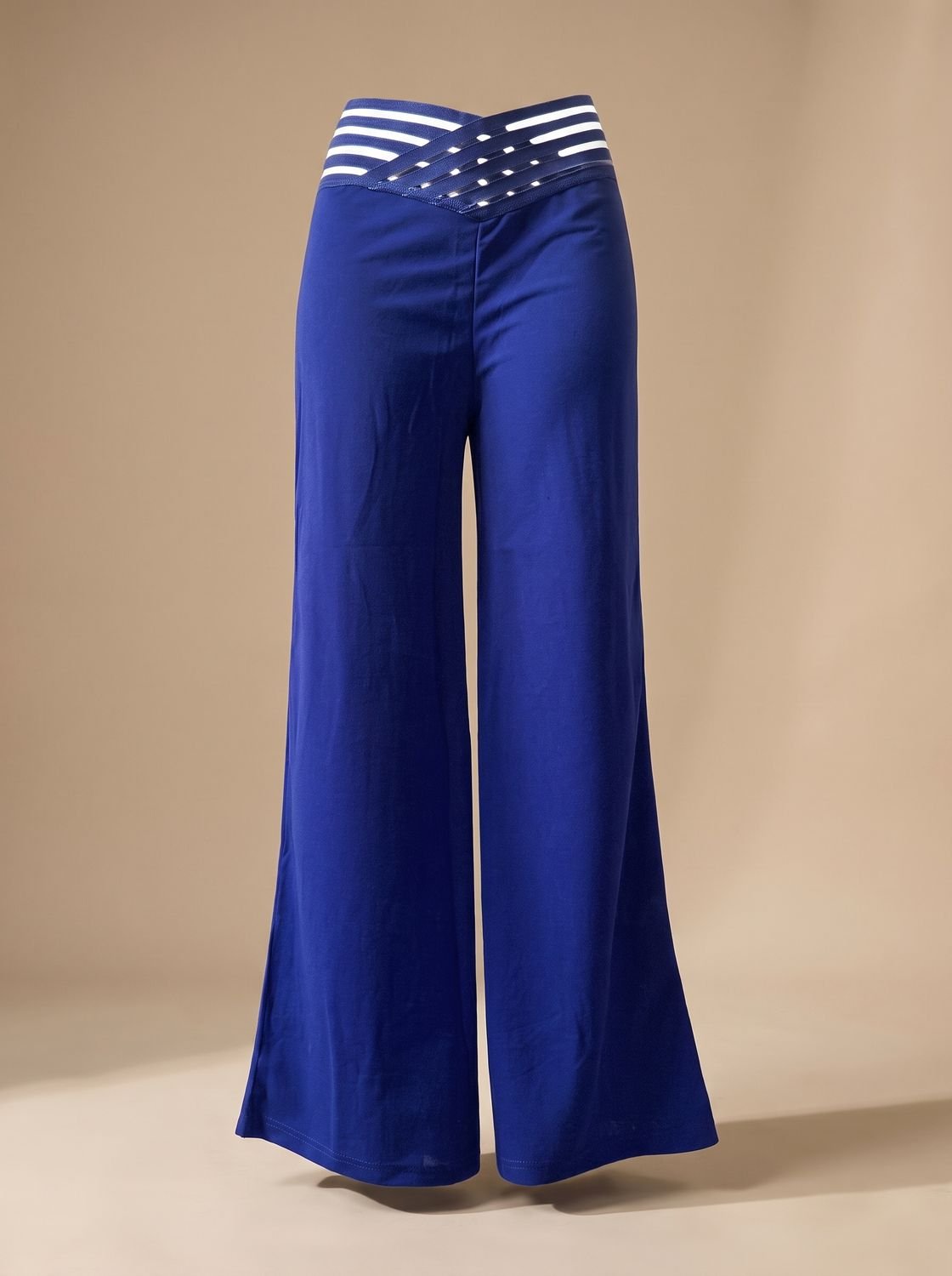 Women's High-Waisted Wide-Leg Crossover Waistband Pants