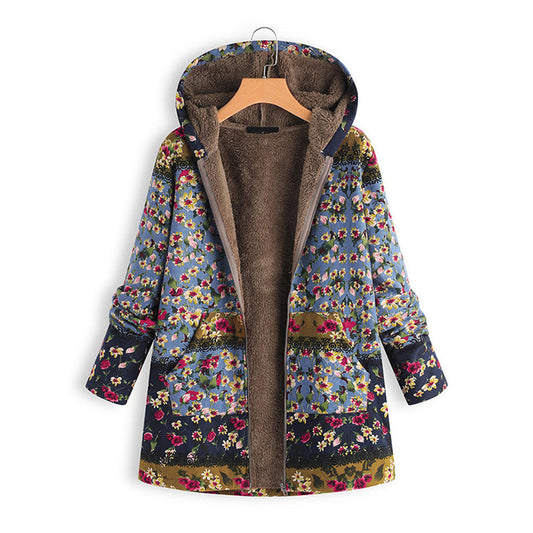 Women's Hooded Floral Jacket