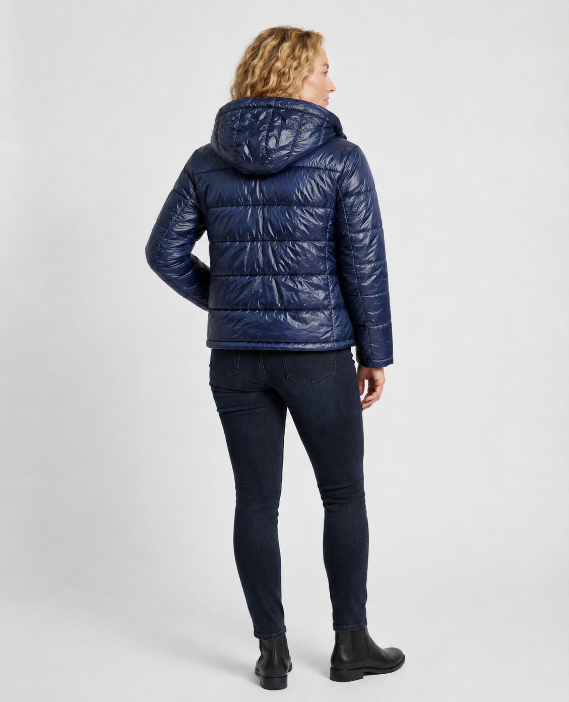 Women's Hooded Quilted Jacket with Pockets