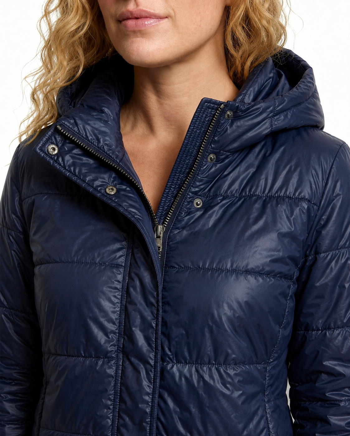 Women's Hooded Quilted Jacket with Pockets