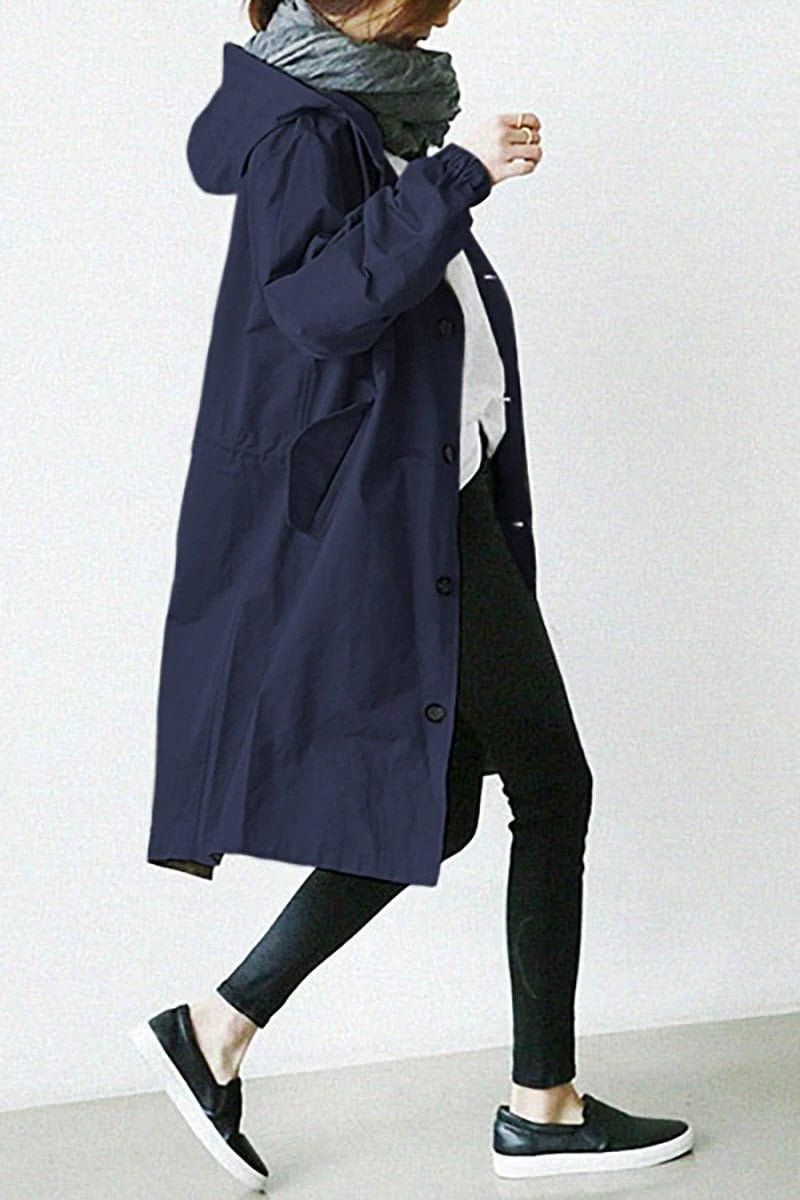 Women's Hooded Waterproof Trench Coat