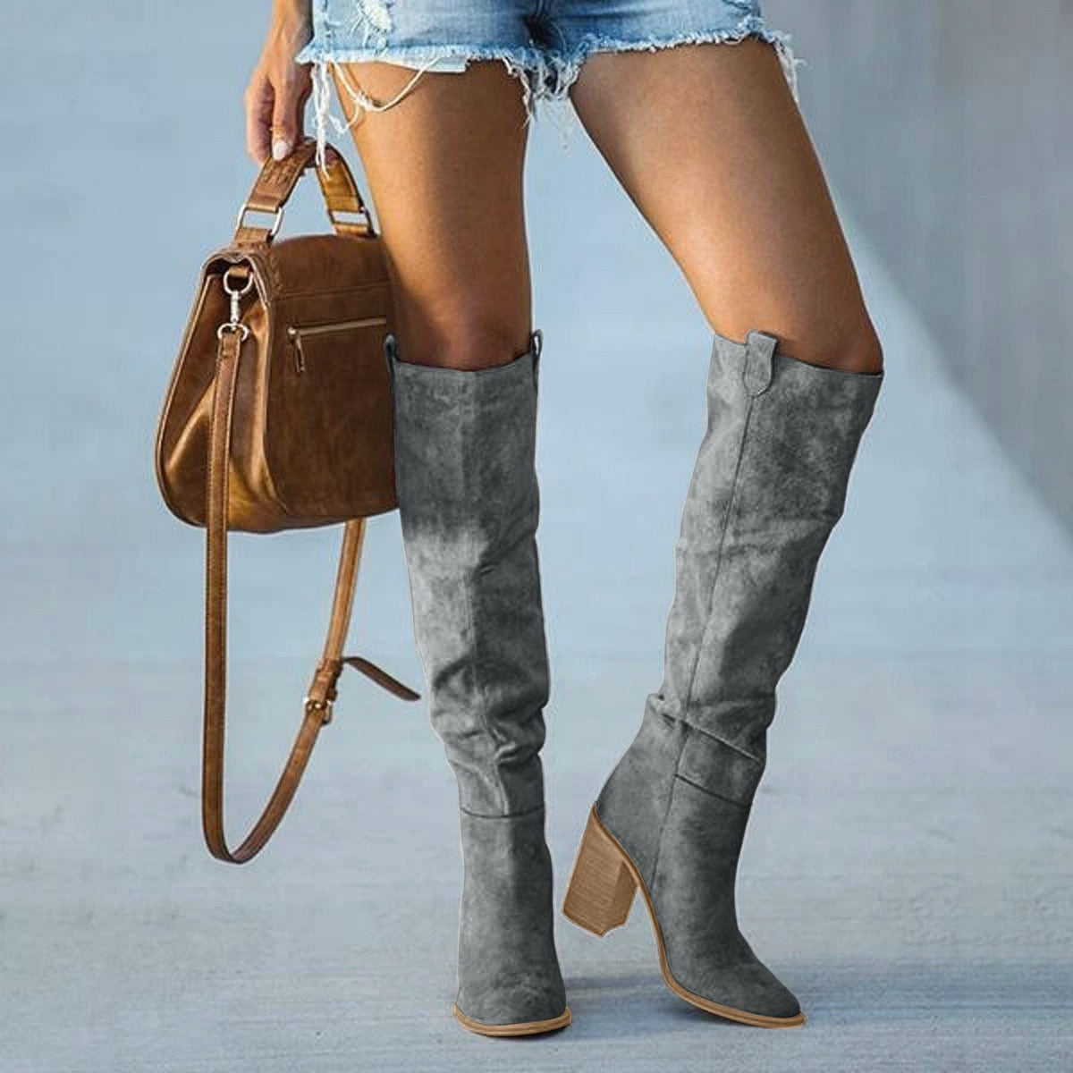 Women's Knee-High Block Heel Boots