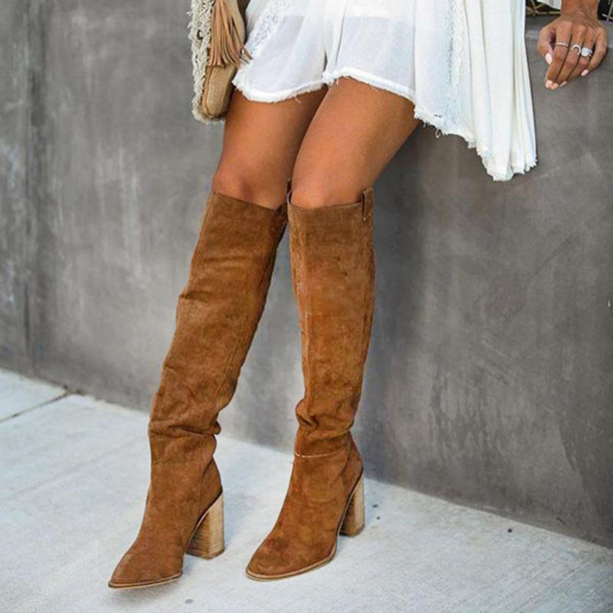 Women's Knee-High Block Heel Boots