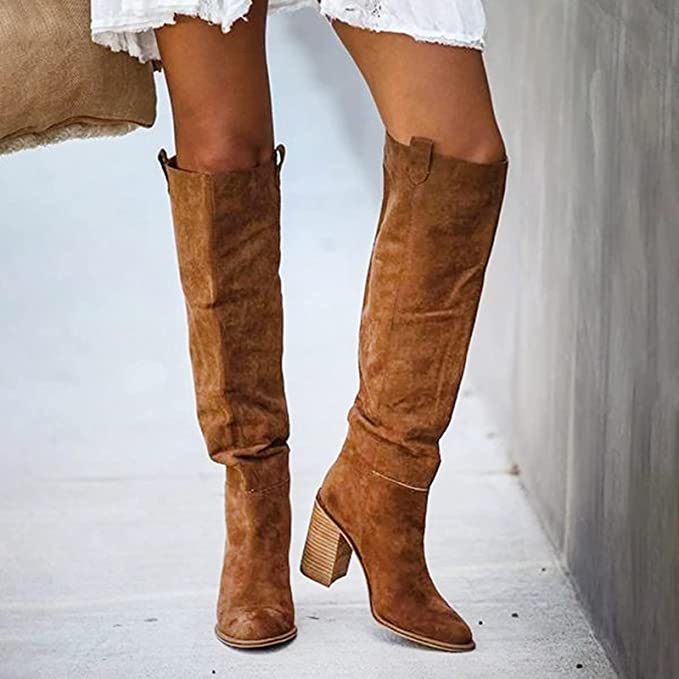 Women's Knee-High Block Heel Boots