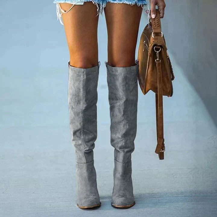 Women's Knee-High Block Heel Boots
