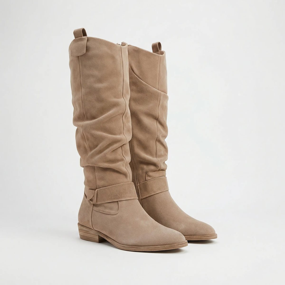 Women's Knee-High Boots with Side Zipper