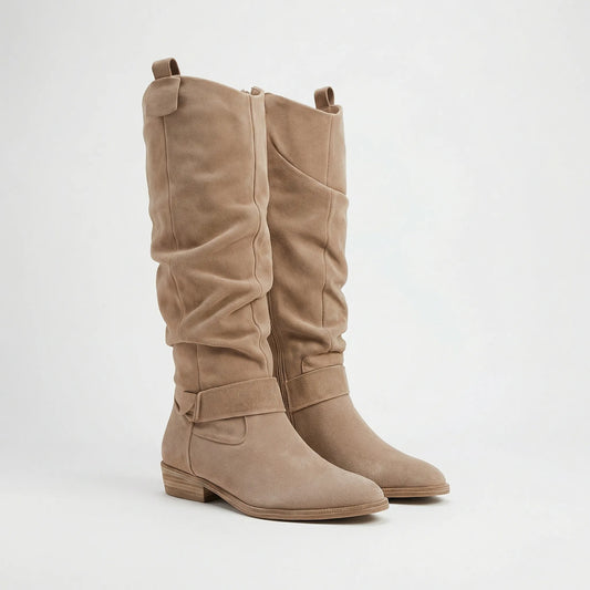 Women's Knee-High Boots with Side Zipper