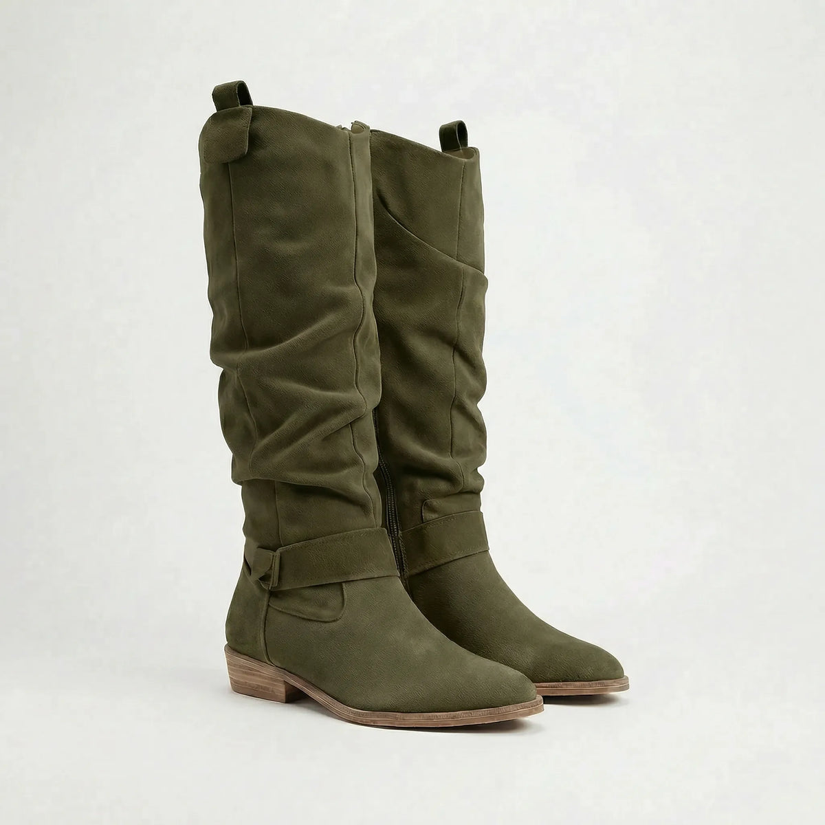 Women's Knee-High Boots with Side Zipper